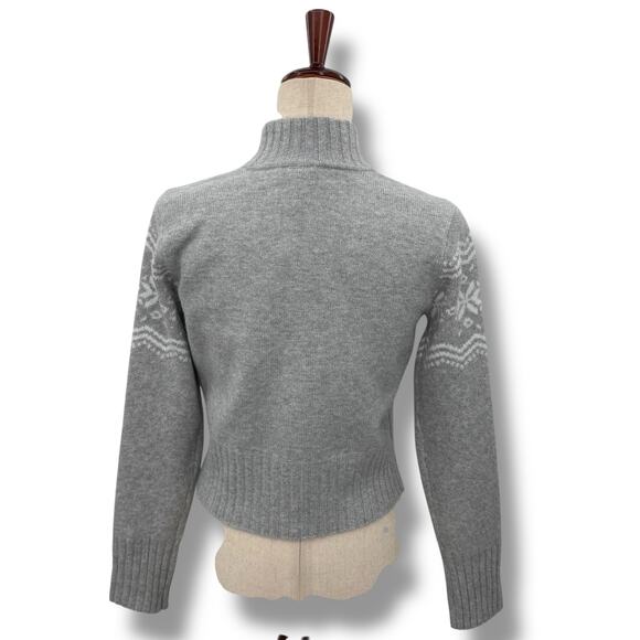 NEW Planet Heart Gray Fair Isle Sweater Size XL Gray White Winter Snow Nordic - Picture 7 of 10